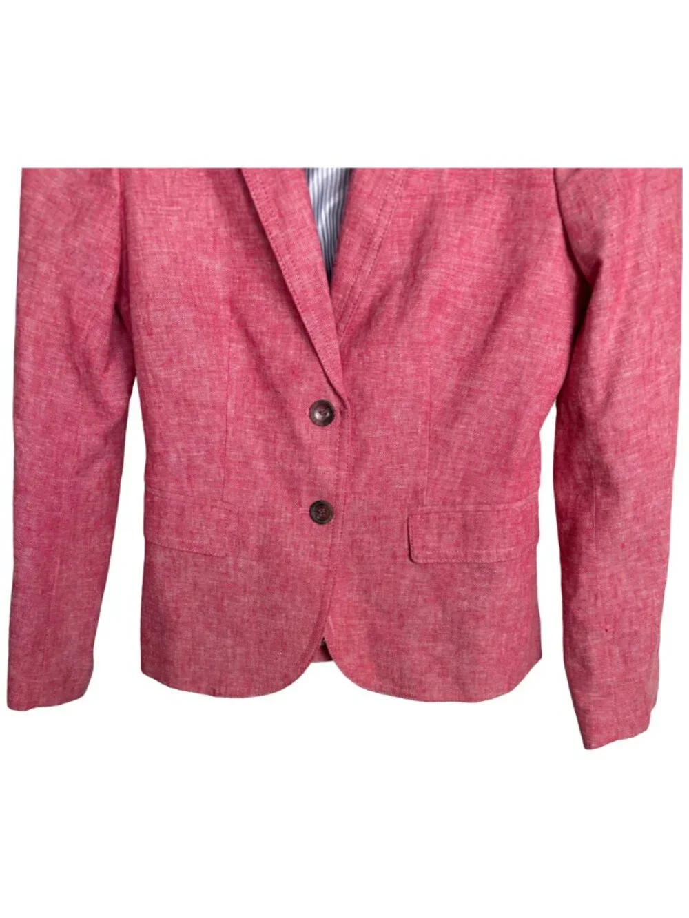 J.Crew Schoolboy Linen Cotton Blazer Jacket Women's Red Tailored Preppy Size 0